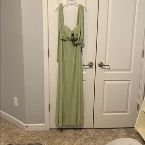 Lulu's Sage Green Draped Maxi Dress